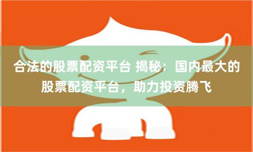 合法的股票配资平台 揭秘：国内最大的股票配资平台，助力投资腾飞